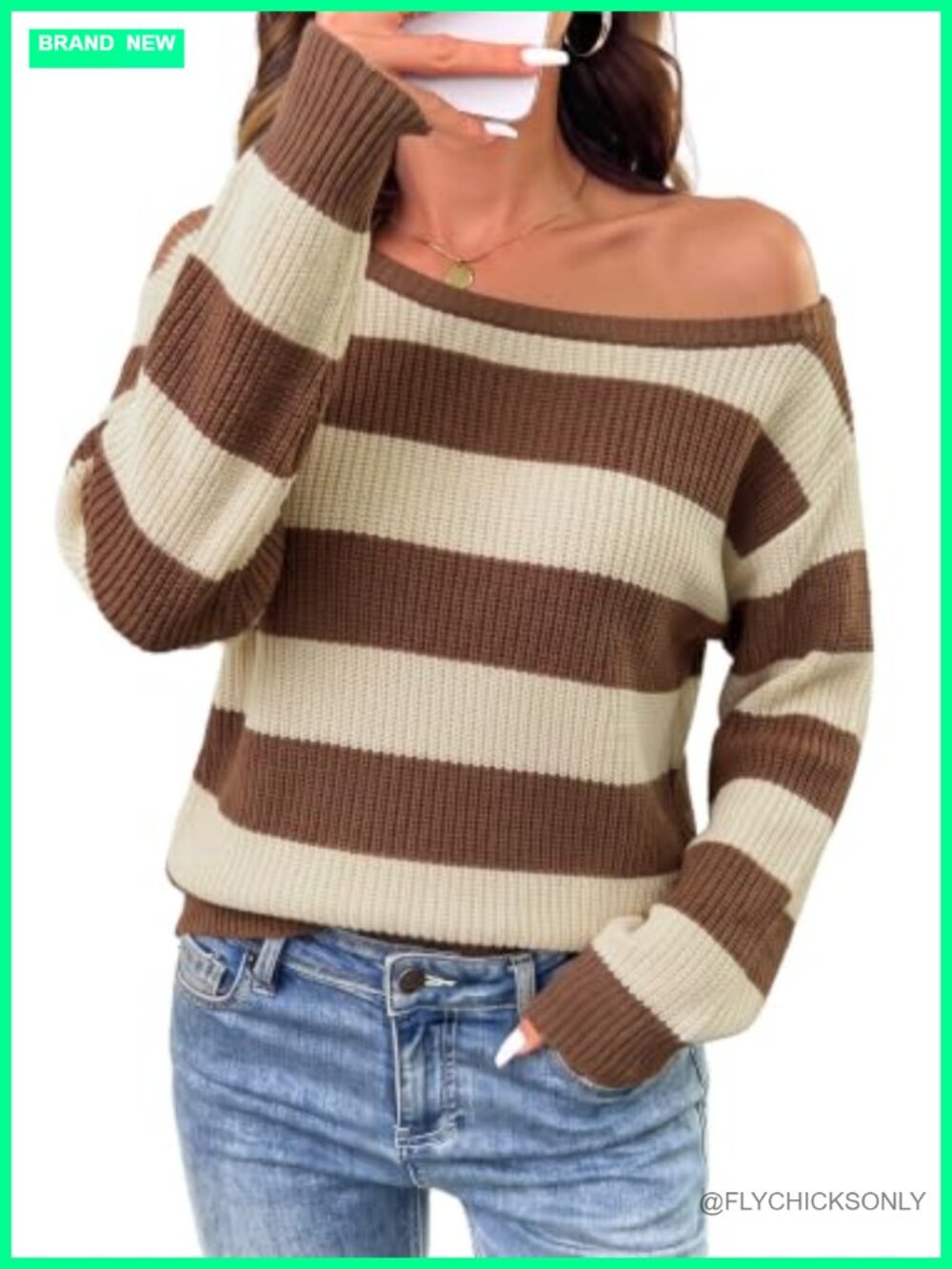 Off The Shoulder Sweater Oversized Ribbed Knit Pullover Top